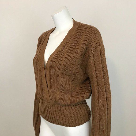 Astr the Label Evie V Neck Sweater Camel Color L - Picture 3 of 7